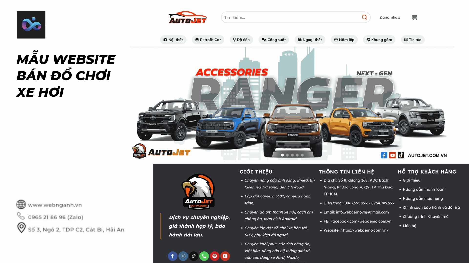 Mẫu Website bán đồ chơi xe hơi
